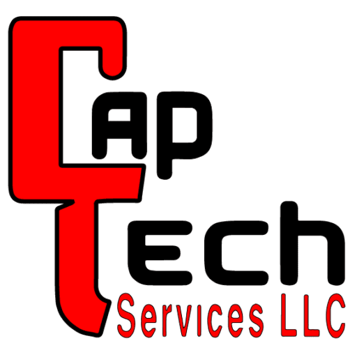 Logo for CT Services LLC with bold red and black colors.